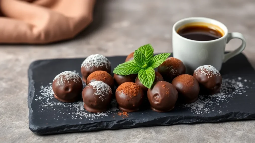 Truffes au chocolat Présenter