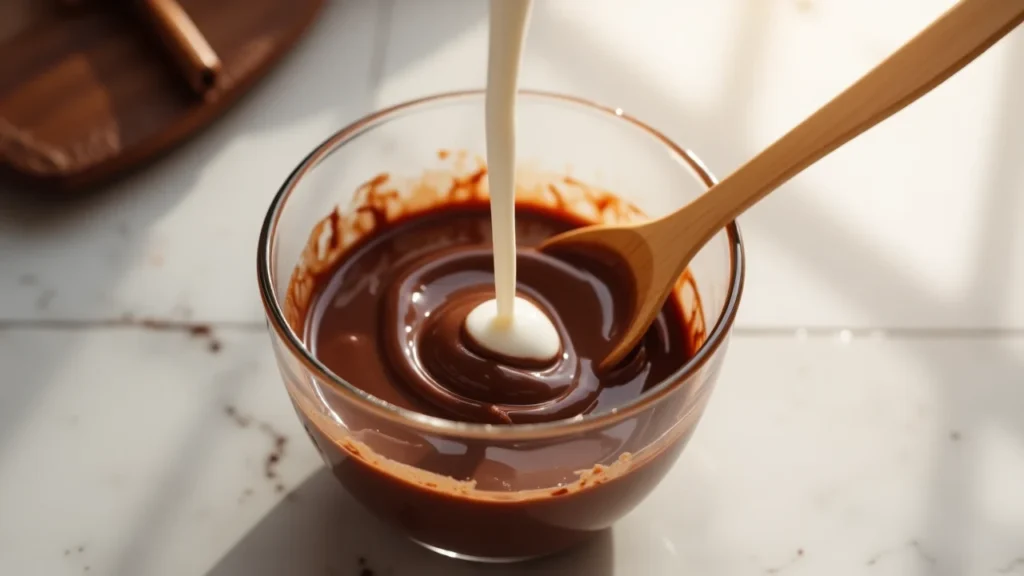 Mélange chocolat et crème