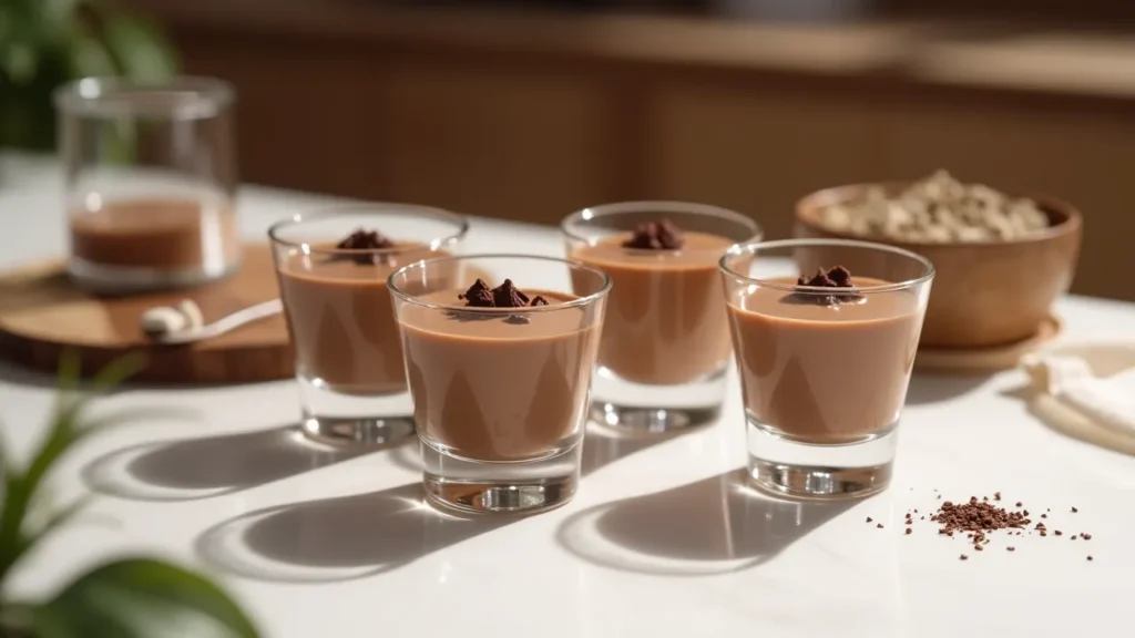 Mousse dressée dans les verrines