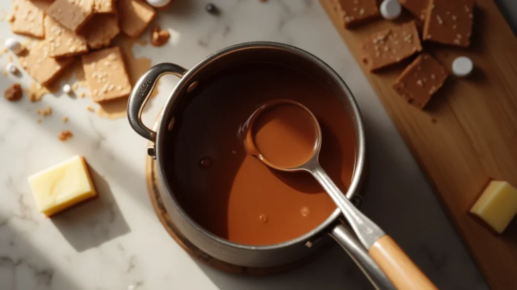 Préparation du chocolat fondu