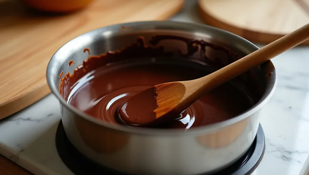 Préparer le chocolat fondu et le beurre