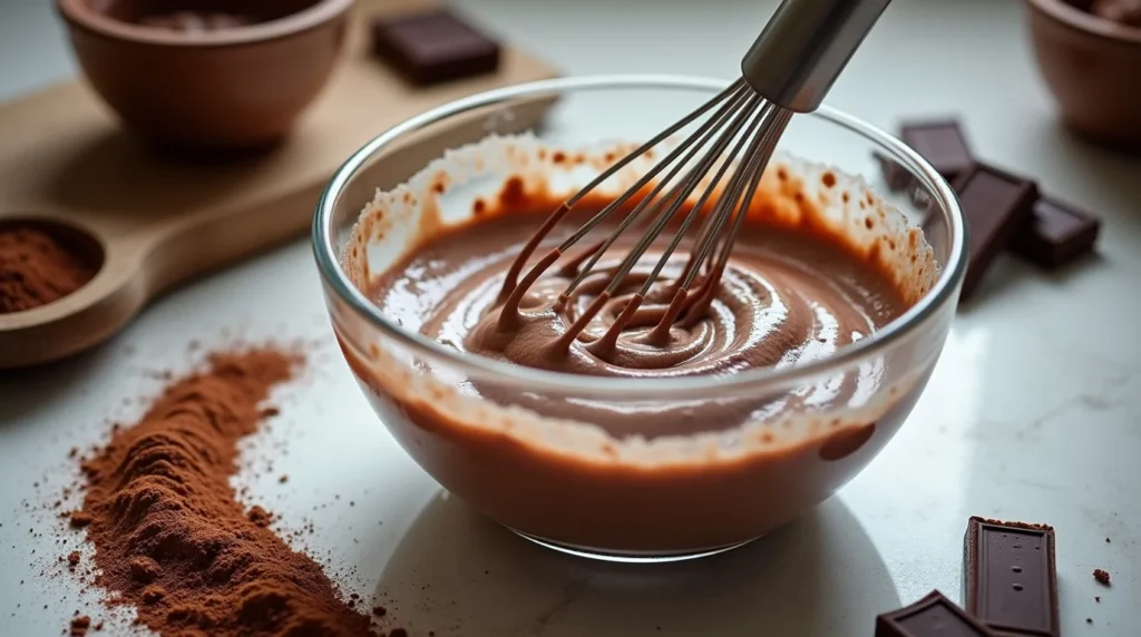 Préparation de la garniture au chocolat