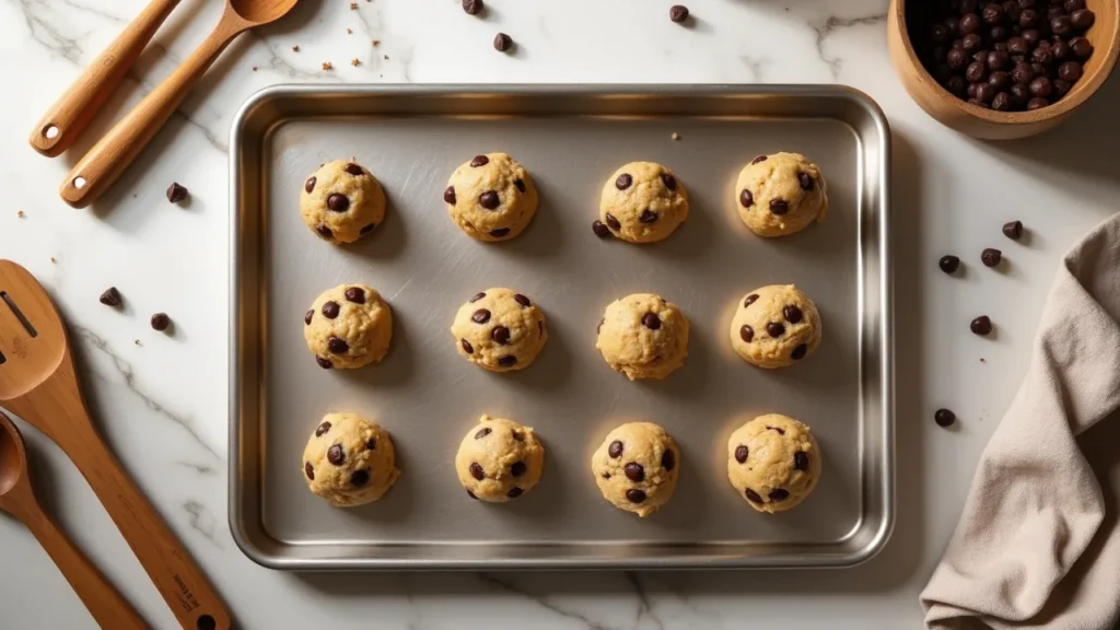 façonnage des cookies sur la plaque