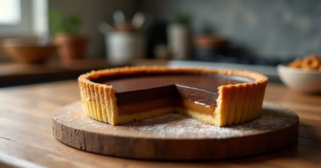 tarte caramel et chocolat