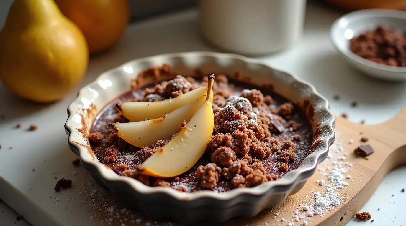 Crumble poire chocolat