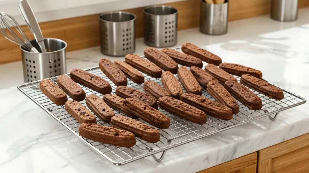 Freshly baked biscuits cooling