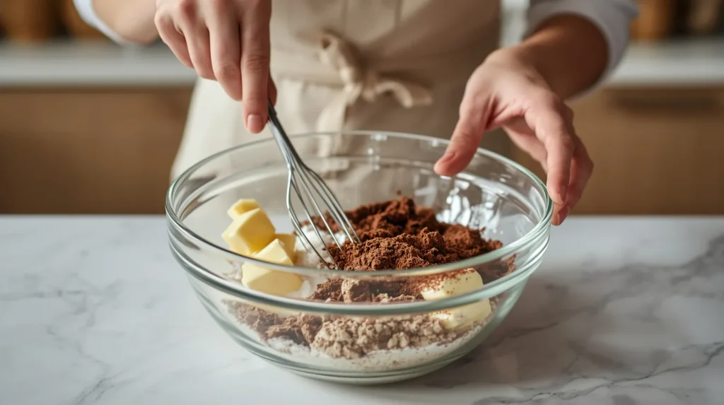 Préparation de la pâte à crumble