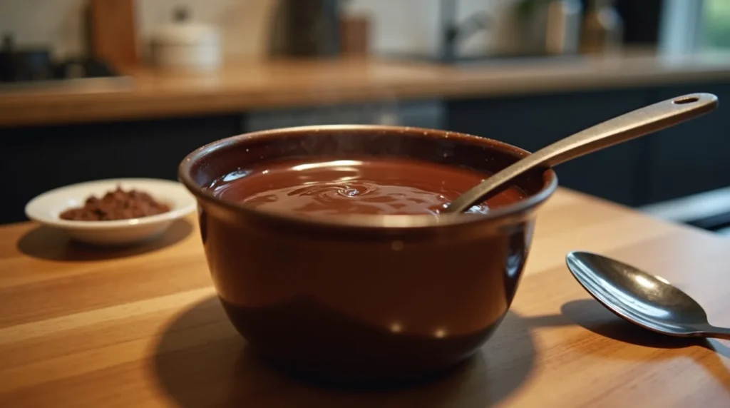 Préparation du chocolat fondu