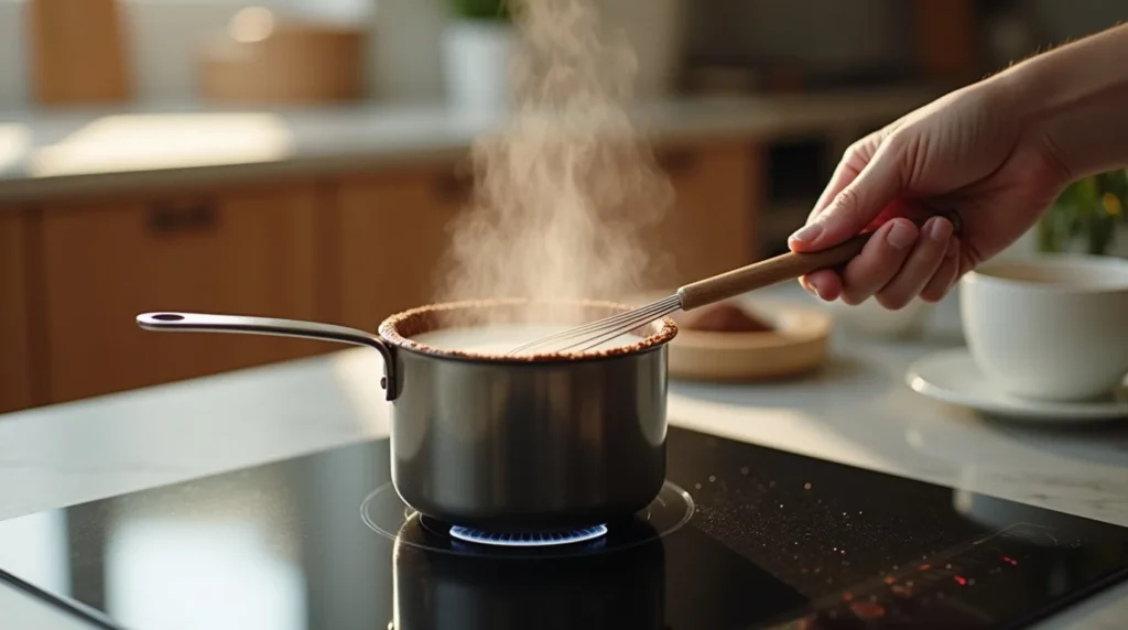 Chauffer le lait doucement