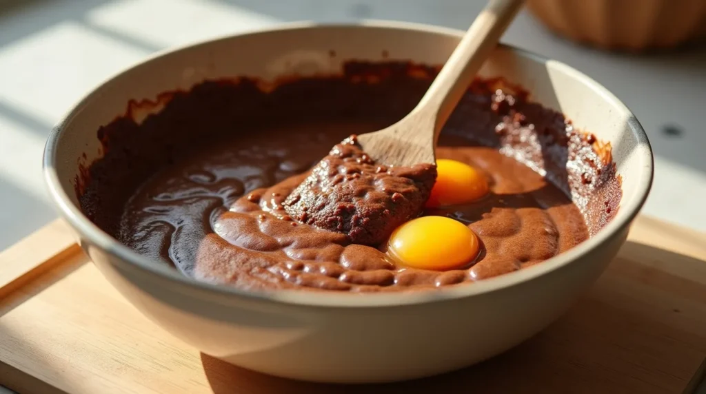 Étape incorporation des œufs et du sucre