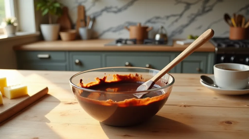 Étape préparation chocolat-beurre