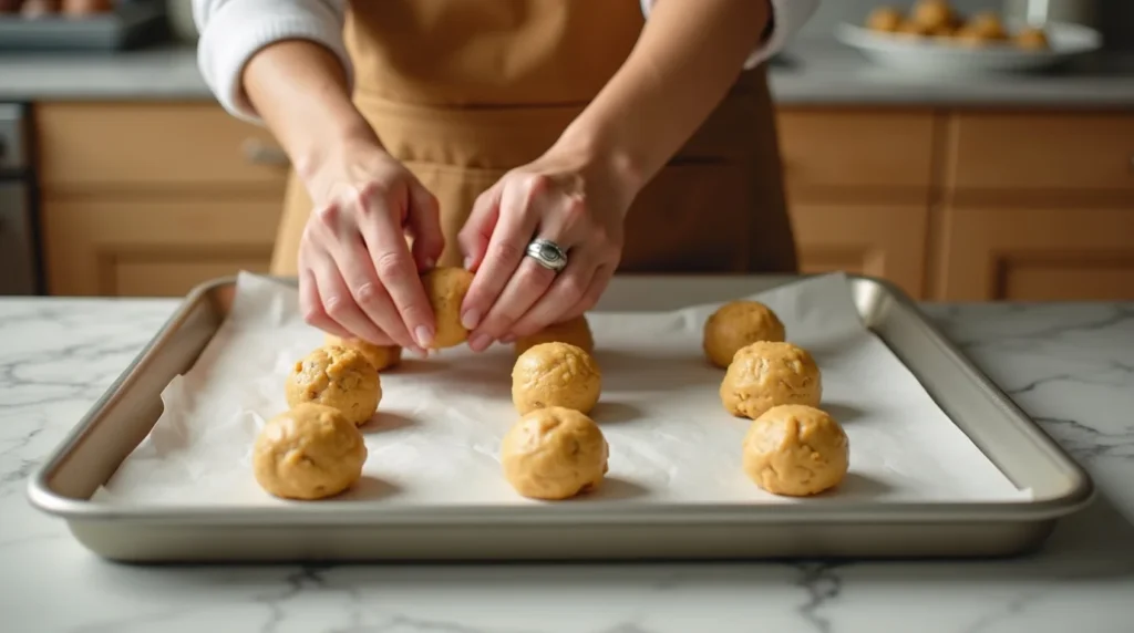 Façonnage des biscuits sur la plaque