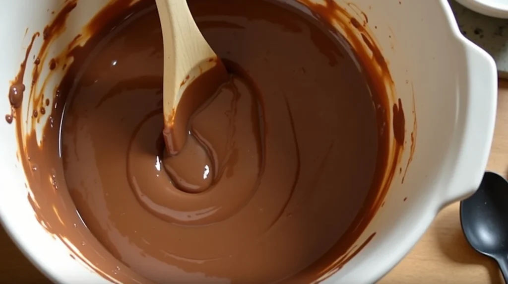 Mélange de la crème au chocolat