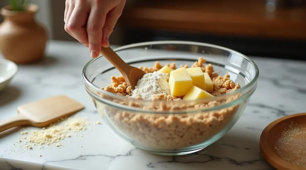 Préparation de la pâte à crumble