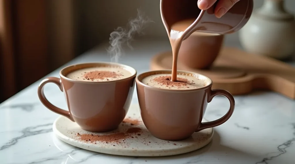 Service du chocolat chaud épais
