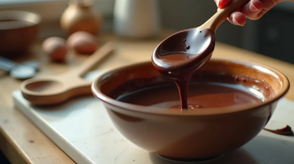 Étape de fonte du chocolat