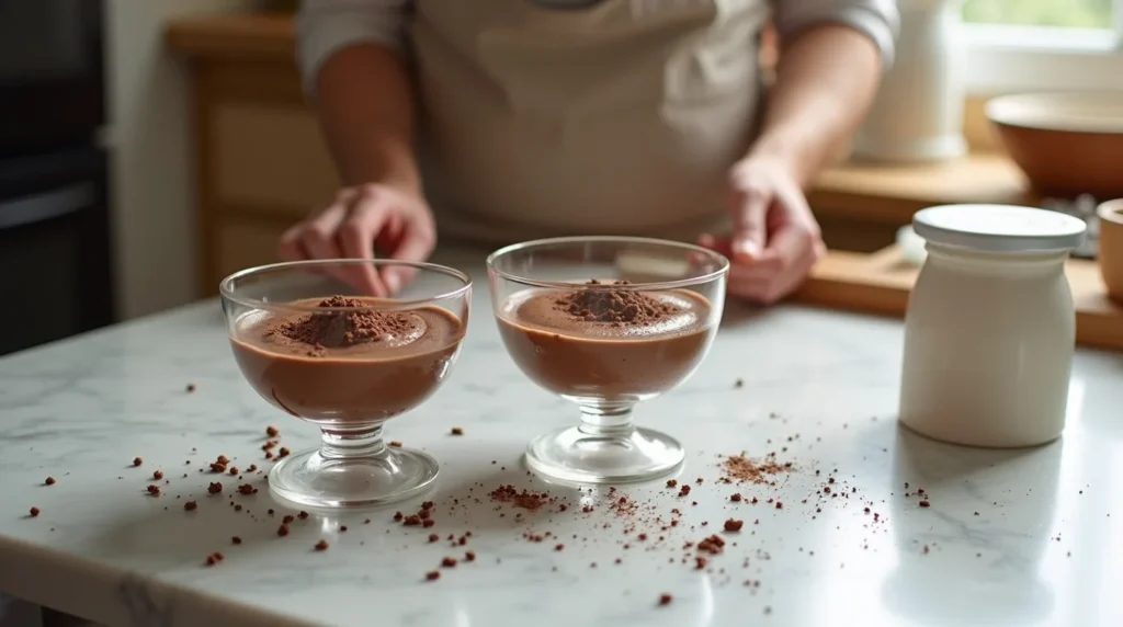 Mousse au chocolat prête à servir