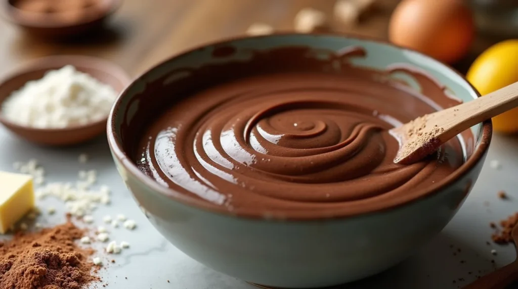 Pâte à gâteau au chocolat avec farine de riz