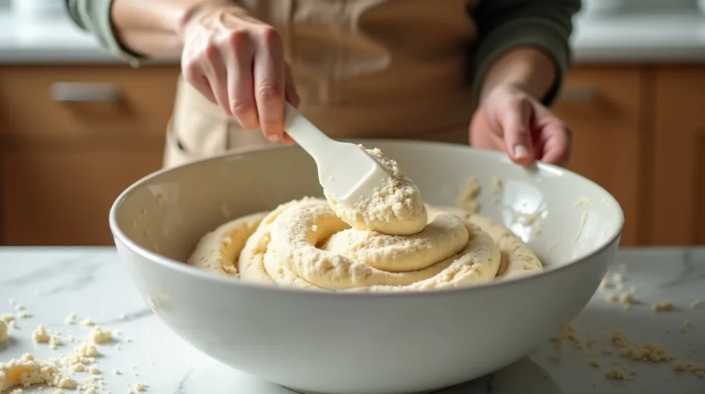 Texture épaisse de la pâte sans gluten