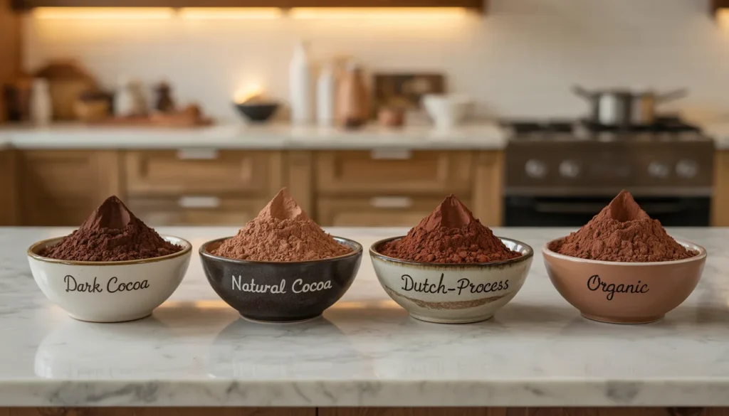 types de cacao en poudre