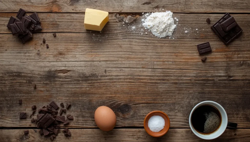 ingredients gateau chocolat cafe